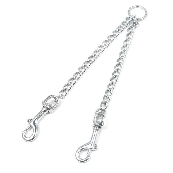 

double head traction pet products leash rope belt dog traction double buckle chain