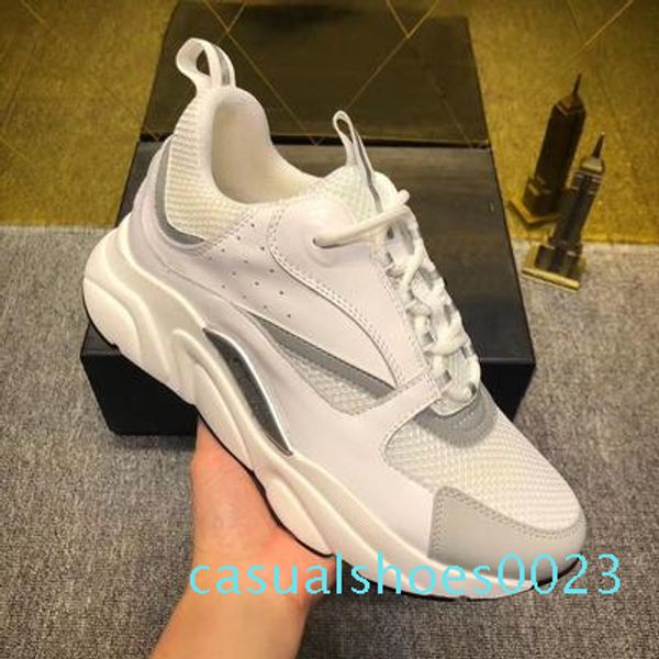 

women's men's designer shoe sneaker luxury d leather comfortable casual b22 trainer walking knit meshu up shoes qa23, Black
