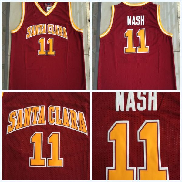 

NCAA Mens Santa Clara 11 STEVE NASH Jerseys Mens Basketball Jersey Vintage 100% Stitched College Basketball Jerseys S-3XL Fast Shipping