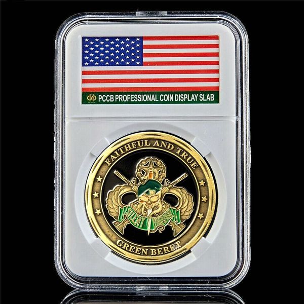 

American Troops Pirate Rifle Sniper US Army Challenge 1 oz Gold Plated Coin W/Pccb Box