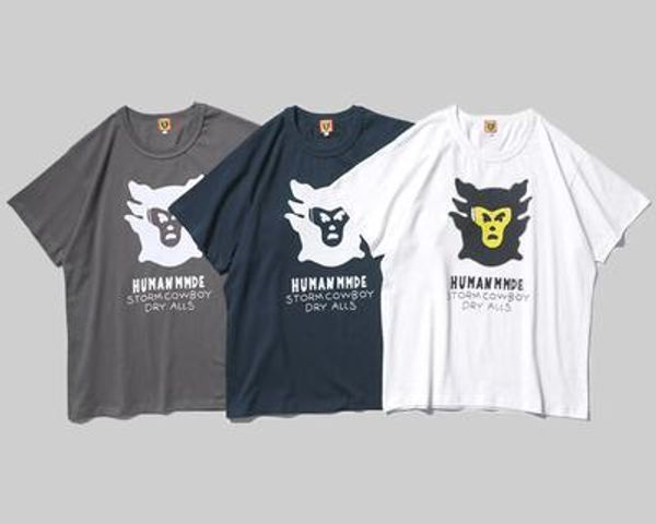 

19ss summer design human made tee shirt men women breatheable fashion streetwear sweatshirts outdoor t-shirts, White;black