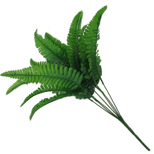 

7 forks artificial green fern grass small persian leaves plants fake leaf wall hanging plastic bonsai home garden decoration