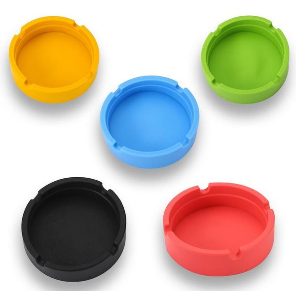 Titular portátil borracha de silicone macio Eco-Friendly redonda cinzeiro cinzeiro de bolso Anel Cinzeiros para Cigarros arrefecer Gadgets Free Ship