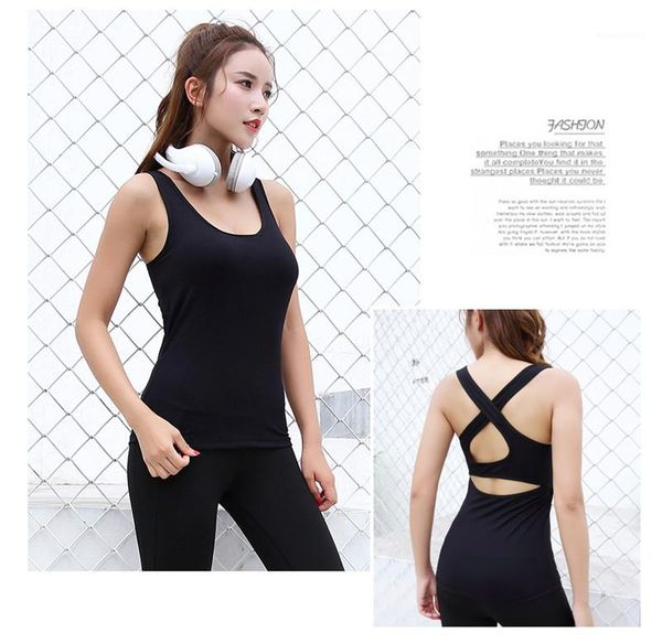 

топ дизайнер мода сексуальный быстрый сухой тонкий подходят йога жилет женские пересечь назад спинки спортивных культур, White