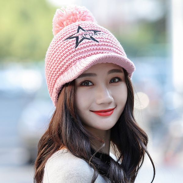 

fashion knitted hat women russian winter hat thick warm wool bonnet skullies beanies for women knitted beanies gorro, Blue;gray