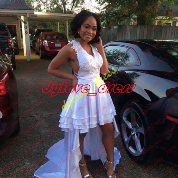 

2019 sexy кружева плюс размер арабский африканский черный девушка высокая низкая короткие выпускного вечера homecoming платья vestidos de fi, Black