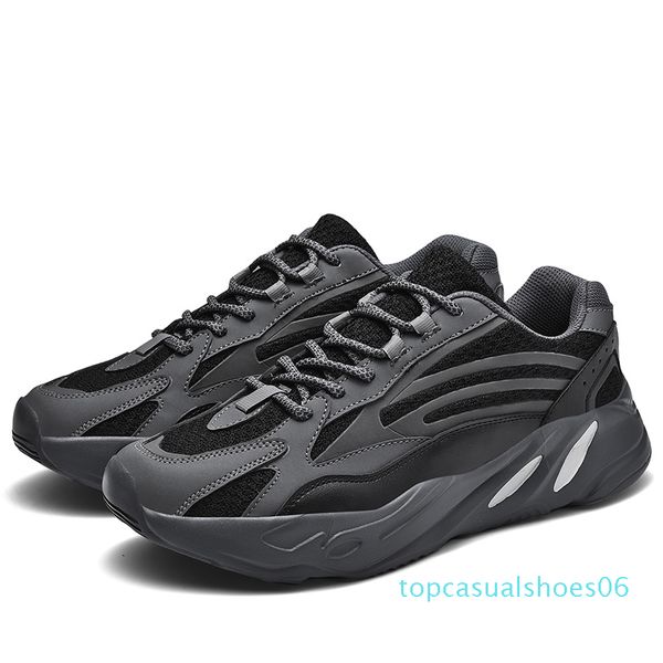 

2luminescent shoes thick bottom men fashion trend platform sneakers large size outdoor old dad shoes zapatillas hombre t06, Black