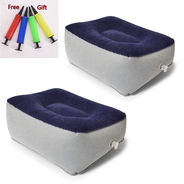 

2* travel car office plane seat foot cushion support for feet leg pad for nap sleeping car seat ootstool inflatable massage pad