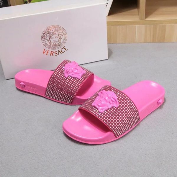 

designer slippers slides summer beach indoor flat memory foam house fashion cutting-edge flip flops open toe sandal with box size 35-46, Black