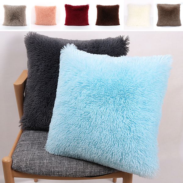 

bring a sense of fashion soft square plush fluffy sofa pillow case cover home decoration pillowcase