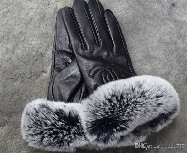 

winter ladies warm leather gloves with touch screen sheepskin finger gloves. no box, Blue;gray