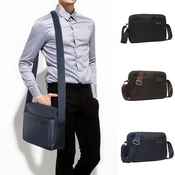 

men's zipper fashion casual solid color business shoulder bag vintage crossbody bag casual style outdoor messenger bags