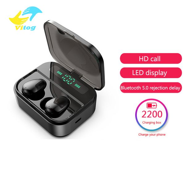 

X7 tw wirele earphone bluetooth v5 0 earbud touching control bluetooth headphone led di play with 2200mah power bank head et with micro