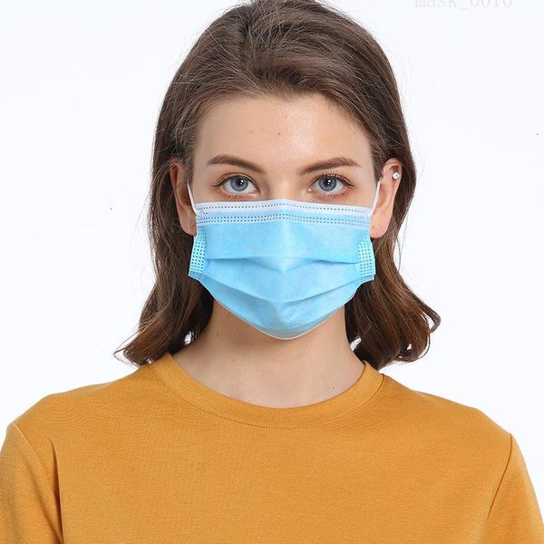 

700шт лот нетканые синие одноразовые маски pm2.5 маски для лица 3 слоя пылезащитный ушной рот 50 / 100шт маски бытовые ha001
