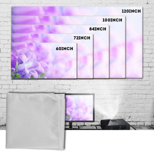 

large 16:9 foldable design home projection screen film theater outdoor 60/72/84/100/120 inch movie video screen for projector