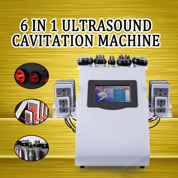 

lowest 2colors 6in1 40k ультразвуковая липосакция кавитация 8 подушек lllt липо лазерная машина для похудения вакуумный rf уход за кожей сал