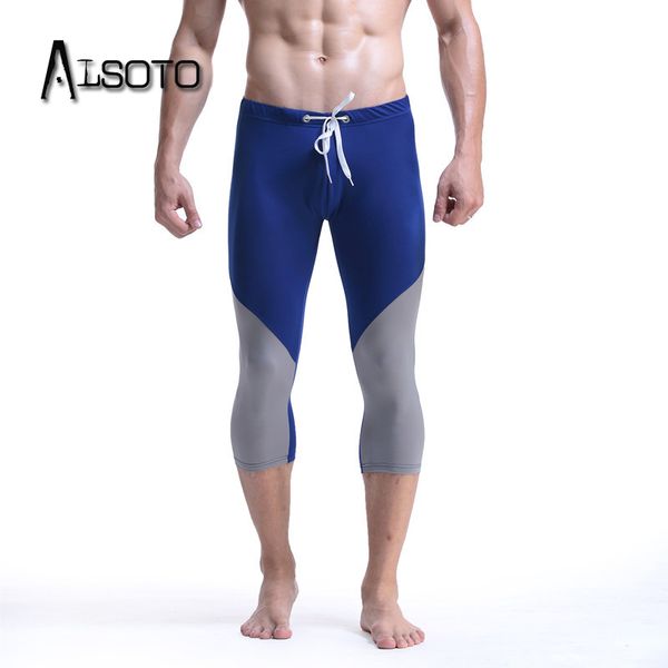 

men running trousers body sculpting sports fitness tights gym clothing elastic skinny hombre yoga capri pants sportswear, Black;blue