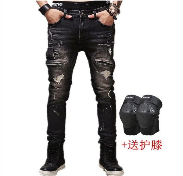

2018 the new motorcycle retro trend off-road protective gear hockey pants riding straight slim jeans motorcycle racing pants