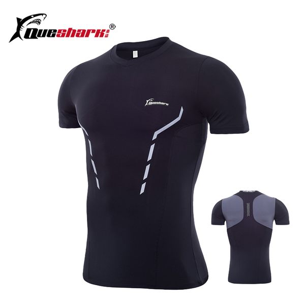

3xl summer men v-neck running shirt relective fitness tight quick dry short sleeve shirts 2 colors, Black;blue