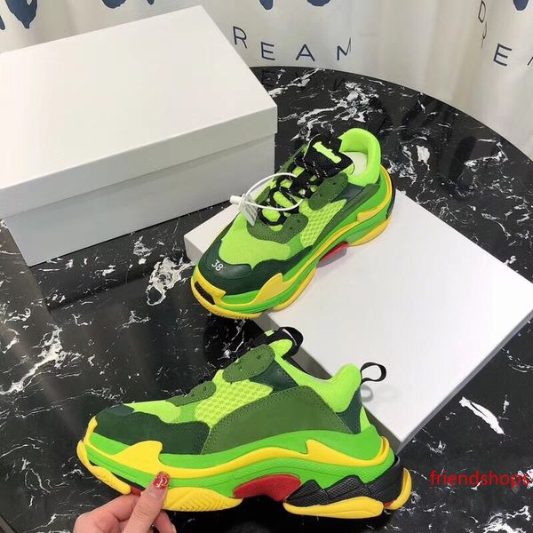 

triple s 2019 new dad shoes casual shoes men popular chunky sneaker luxury women triple s trainers with translucent soles, , dust bag