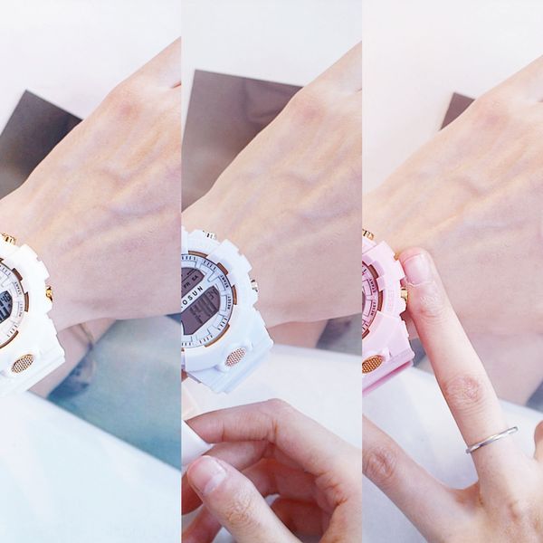 

tvzm0 tiktok light pink girl cute unicorn ins wind matcha green male and female middle school students electronic electronic watch watch wat, Blue