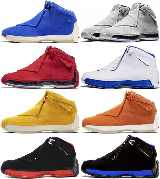 

men 18 18s toro basketball sport shoes red suede yellow orange blue royal cool grey og cdp trainer athletic sneakers 41-47 ing