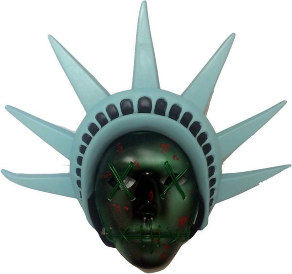 

el wire mask led light purge mask statue of liberty crowns visors caps hat head headwear halloween latex costume cosplay larp