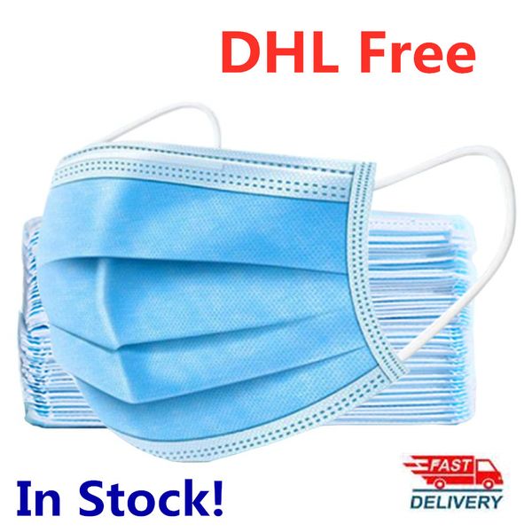 

in stock disposable face mask 3 layer ear-loop dust mouth masks cover 3-ply non-woven disposable dust mask soft breathable outdoor part