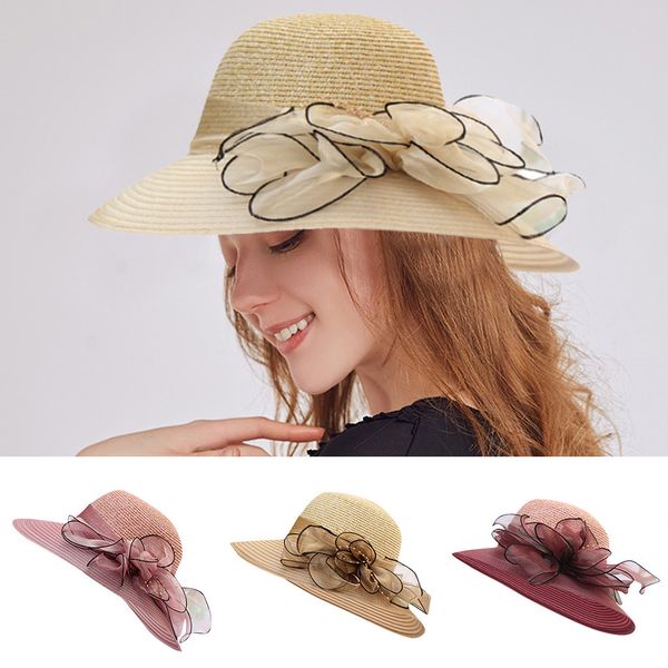 

пляж соломенная шляпка церковь kentucky daily cap sombreros чародей bridal tea party 2020 летний женский свадебный hat verano mujer # с10, Blue;gray