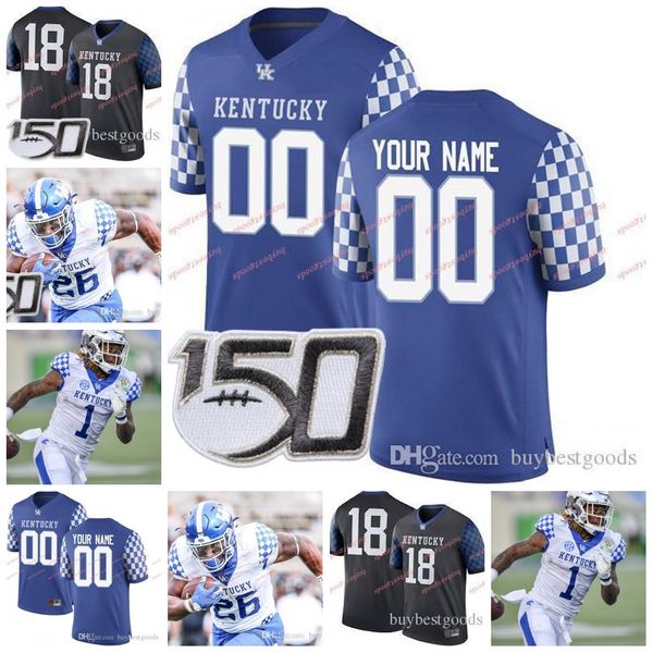 

2019 custom kentucky wildcats college football 1 lynn bowden jr. d. robinson 3 terry wilson 56 kash daniel rose poore oats jerseys, Black;red