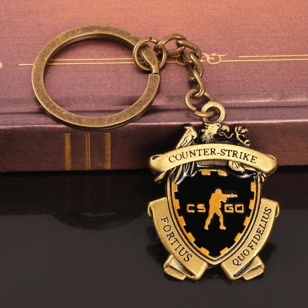 

cs go game keychain for men metal counter strike csgo trinket key ring women car bag pendant jewelry llaveros locksmith, Silver