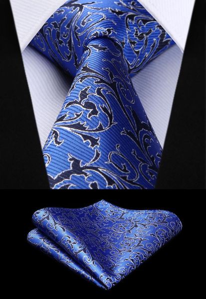 

new floral blue color mens tie woven silk necktie handkerchief set party wedding classic fashion pocket square tie tf816b8s, Blue;purple