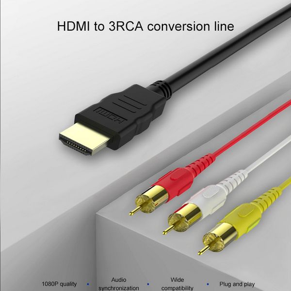 

hdmi к rca кабель hdmi мужской к 3rca av композитный мужской m / m разъем кабеля адаптера шнура передатчика без преобразования сигнала функц
