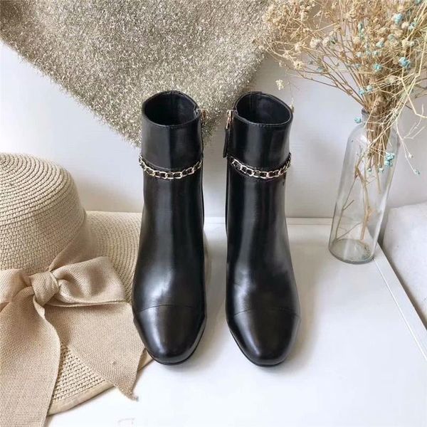 

2019 аутентичные martin телячьей кожи ботильоны для мужчин женщины узелок кожаные черные высокие на каблуках сапоги g35008 x53109 94305 крос, Black