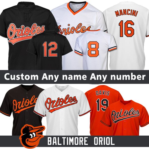 

Men 8 Cal Ripken Jr. Baltimore Custom Oriol jersey 10 Adam Jones 12 Roberto Alomar Baseball Jerseys 16 Trey Mancini