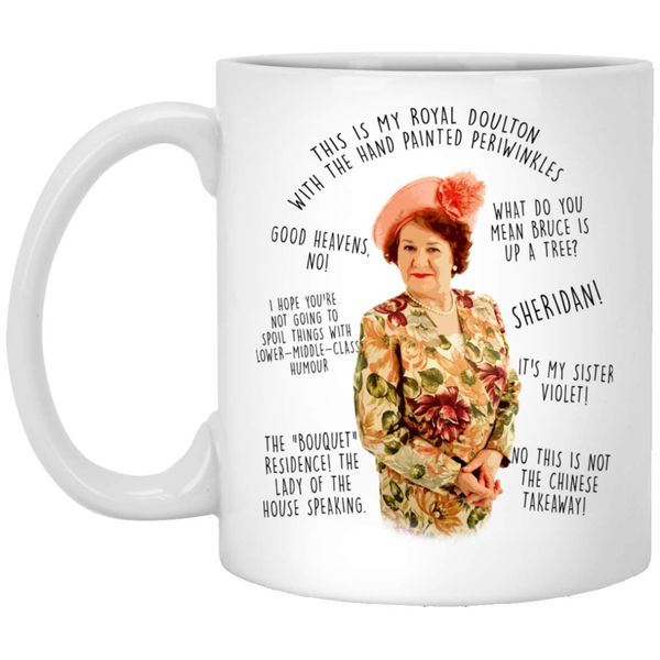 

this is my royal doulton with the hand painted periwinkles mug gift hyacinth bucket quote keeping up appearances 11oz dropship