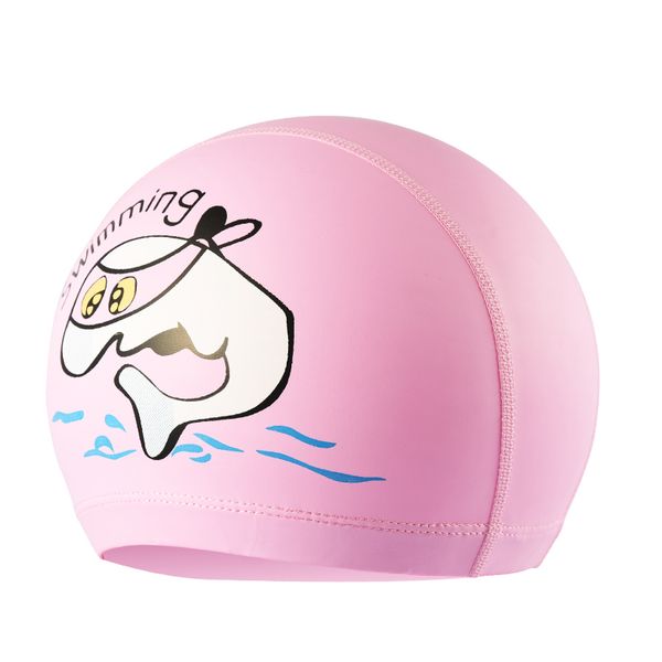 

boys girls cartoon swimming cap pu children waterproof cap swimm caps kids swim pool hats ear protector colorful baby diving ha