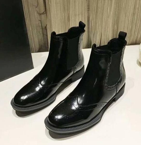 

[orignal box] luxury new womens martin snow winter slip on cow leather square heel cowboy booties shorts casual boots sz34-39, Black