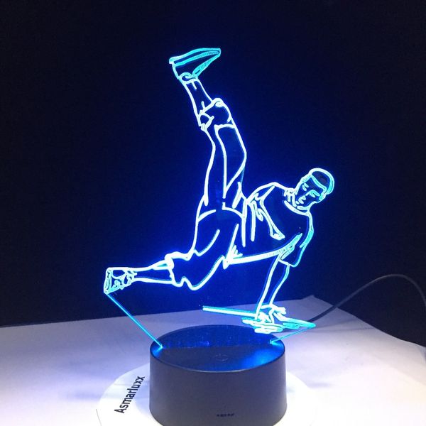 

street dance led usb 3d night lights 7 colors led 3d lamp disco 3d decoration lights hip-hop culture breaking locking popping