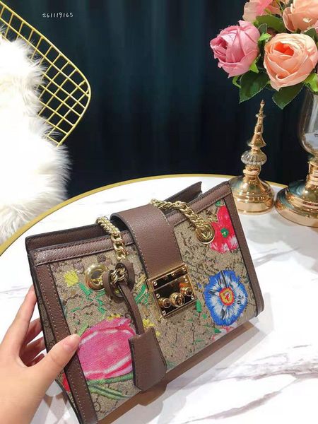 

в нью-цветы одно из натуральной кожи сумки на ремне сумки печать цепи мода joker контрактные сумка женский пакет высокого качества