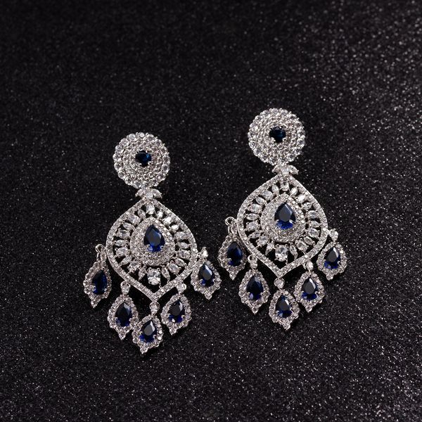 

fashion- coloured zircon tassel earrings grace, Golden