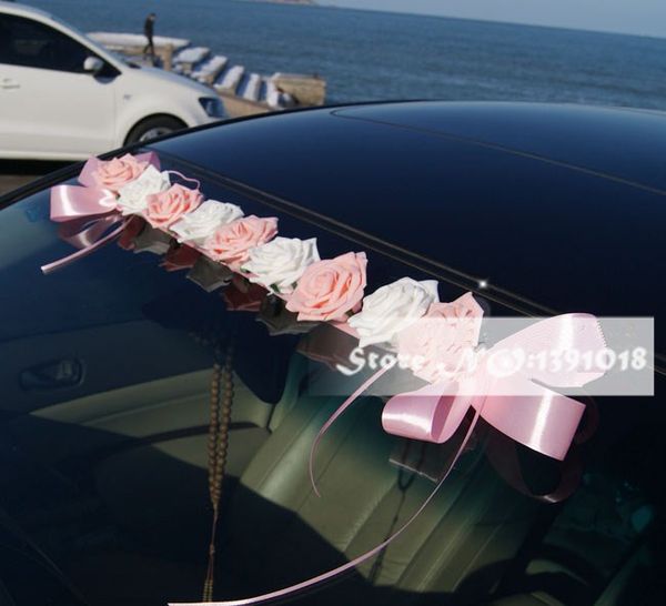 

2019 new pe rose flowers car decora car roof garland wedding decoration 4 colors