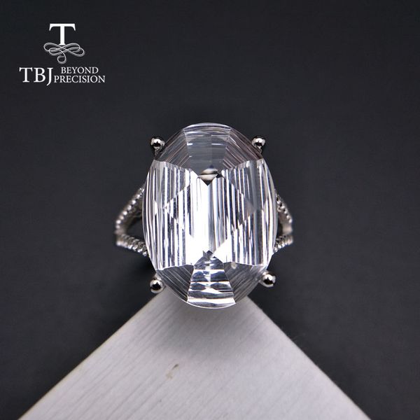 

tbj,white quartz rings big size natural gemstone hand setting 925 sterling silver fashion design fine jewelry for girl nice gift, Golden;silver