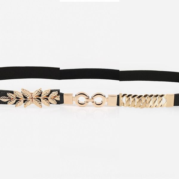 

imitation leather thin belt women's band jeans elastic band jeans simple all-match elastic belt women's fashion, Black;brown