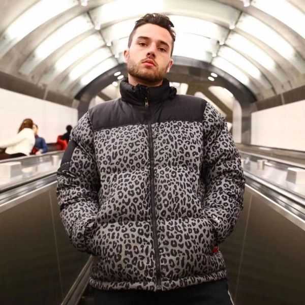 

spm-thf jointed gray green yellow leopard down jacket retro high street fashion men and women couples warm jacket hfssyrf020, Black