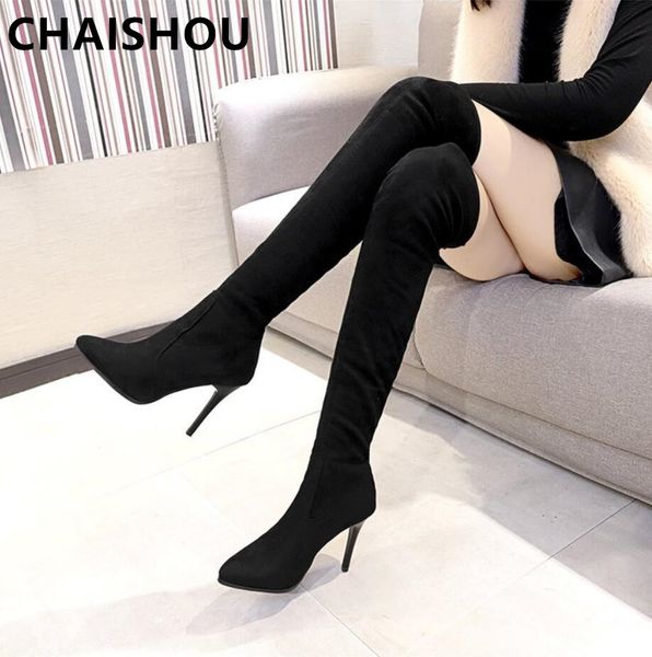 

2019 shoes shoes women new black over the knee boots female autumn winter lady thigh high boots botas mujer d-90