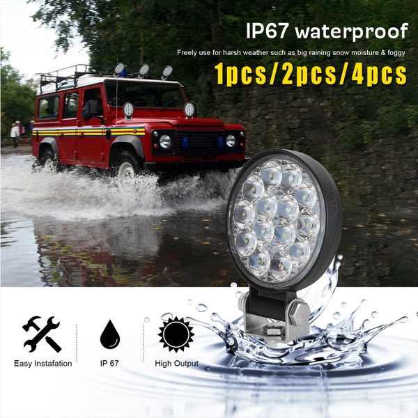 

3 inch truck 12v 24v led work light white 14-led round spot lamp 140w car offroad ship spot led work light