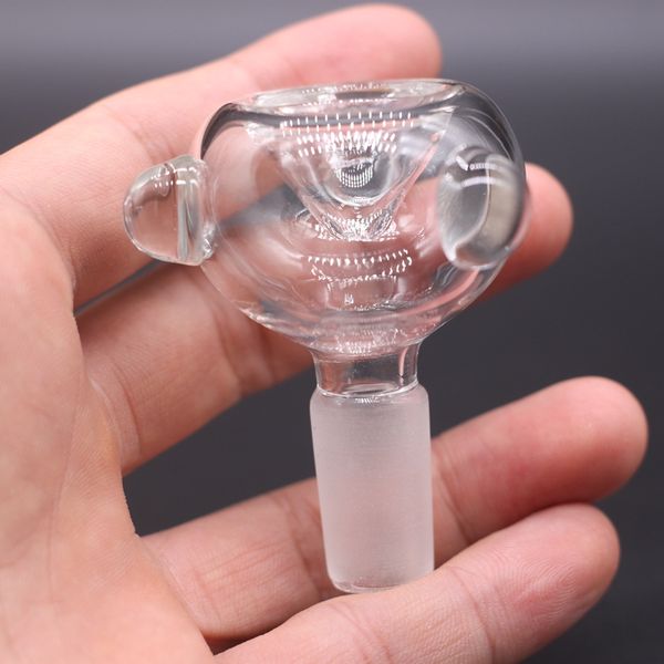 Tigela de vidro de 10 mm/14mm/19mm para cachimbo de cachimbo feminina de cachorro feminino All Catcher Bubbler Pipe de água Bubbler
