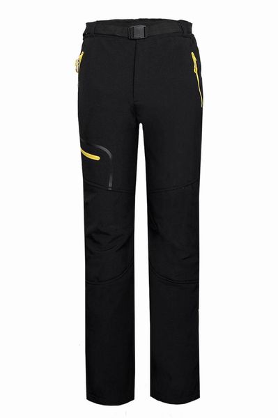 

new men's outdoor camping mountaineering sports pants male warm windproof compound soft velvet hiking assault trousers, Black;green