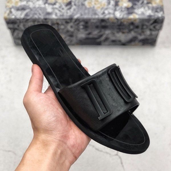 

2020 women designer ladies fashionable and comfortable upper foot double leather outsole slippers perfect for any outfit with box, Black